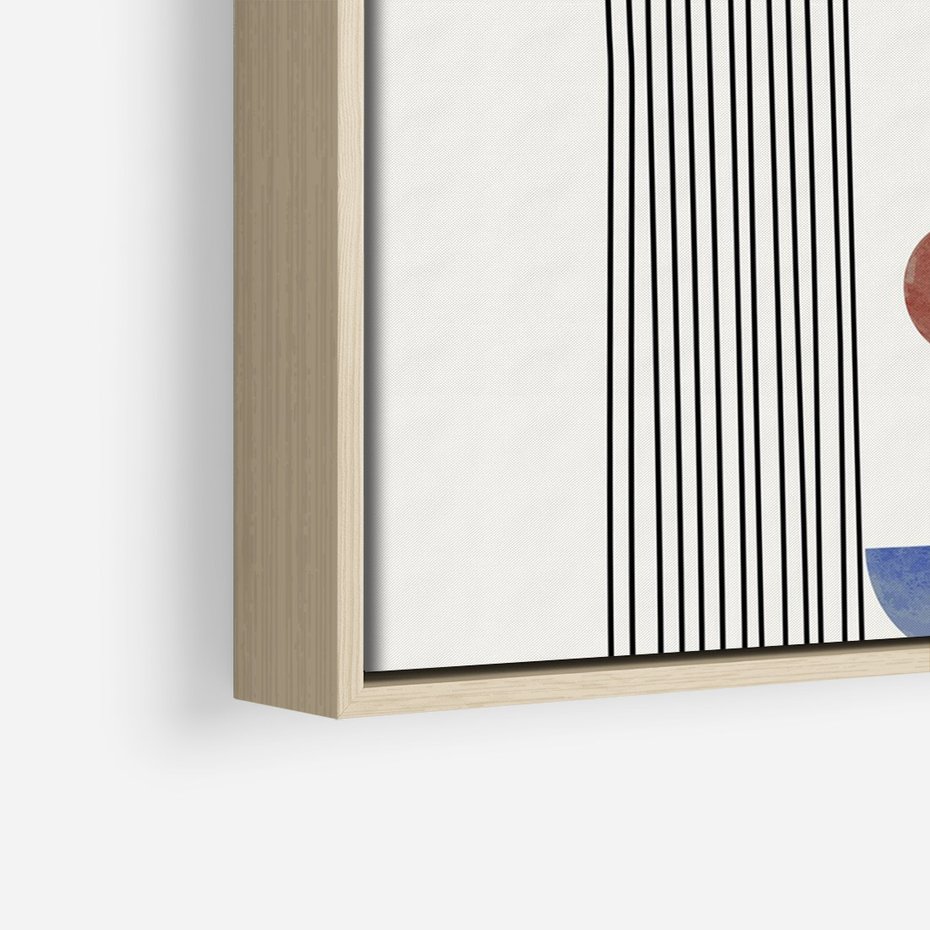 Obraz w ramie 80x120 - Symfonia Kształtów - nowoczesny plakat, styl midcentury - rama drewno