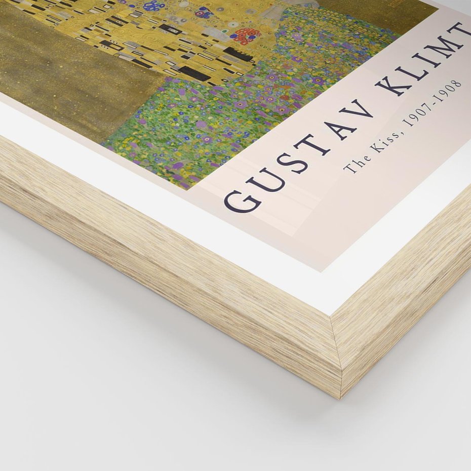 Plakat w ramie 40x50 - Sztuka Klimta - gustav klimt, pocałunek - rama drewno