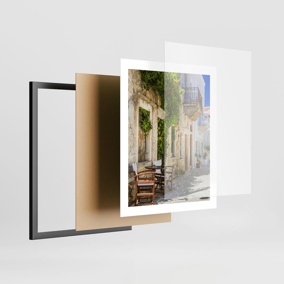Plakat w ramie 40x50 - Zaklęta Przestrzeń - uliczka, perspektywa - rama czarna