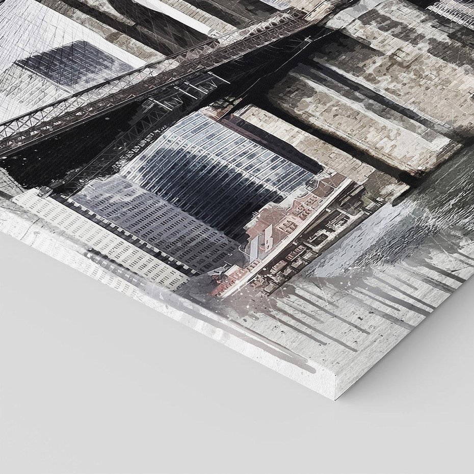 Obraz na płótnie 70x50 - Sztuka mostu w Nowym Jorku - sztuka, most