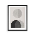 Plakat w ramie 30x40 - Przenikająca Rzeczywistość - abstrakcyjna kompozycja, okręgi i półokręgi - rama czarna