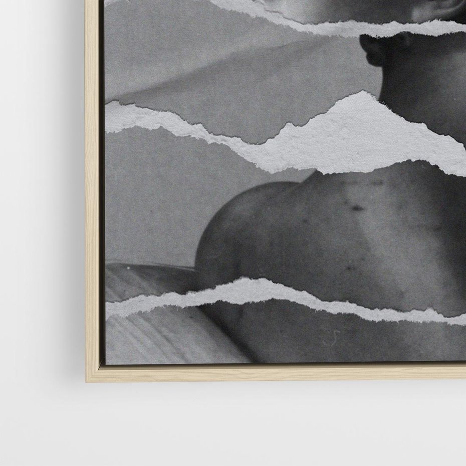 Obraz w ramie 50x50 - Kolaż z Antyczną Rzeźbą - antyczna rzeźba, kolaż ze zdjęć - rama drewno