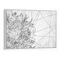 Obraz w ramie 100x70 - Refleksje w martwym punkcie - graficzny szkic, kompozycja kwiatów - rama biała