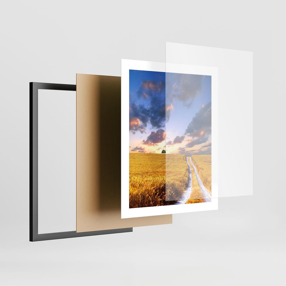 Plakat w ramie 40x50 - Magiczna droga w lesie - droga, ścieżka - rama czarna