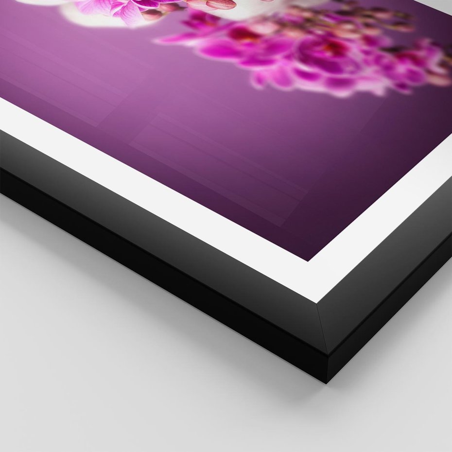 Plakat w ramie 50x70 - Relaksująca orchidea w spa - spa, orchidea - rama czarna