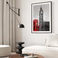 Plakat bez ramy 21x30 - Budka telefoniczna przed Big Benem - budka, Londyn