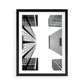 Plakat w ramie 50x70 - Architektoniczna Symetria - architektura, wysoki wieżowiec - rama czarna
