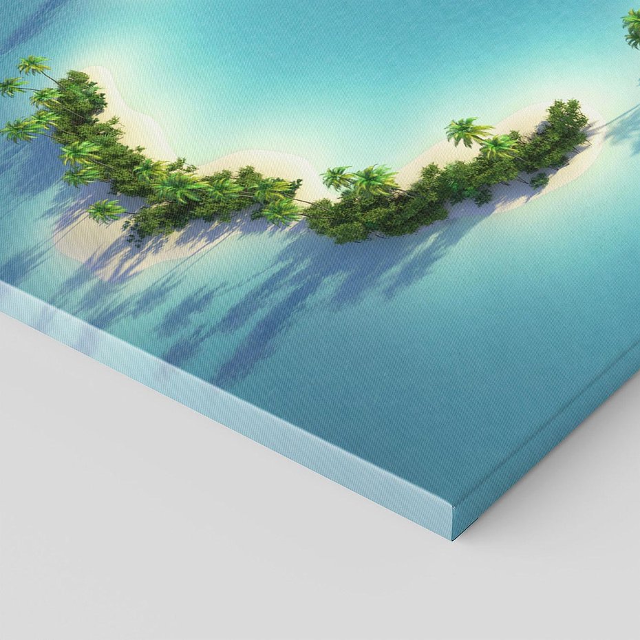 Obraz na płótnie 140x70 - Idylliczna wyspa: serce morza - wyspa, serce