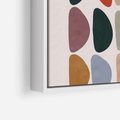 Obraz w ramie 80x80 - Granice Boho - abstrakcyjny obraz, geometryczna kompozycja - rama biała