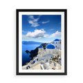 Plakat w ramie 50x70 - Magiczne Widoki - Santorini, perspektywa - rama czarna