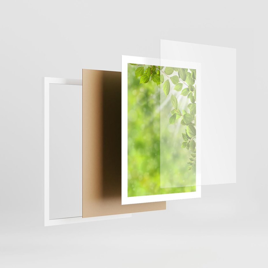 Plakat w ramie 50x70 - Zielone liście natury - liści, zieleń - rama biała
