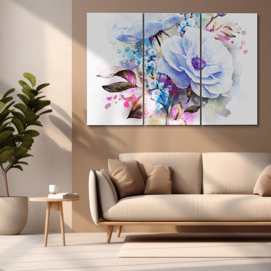 Obraz na płótnie 120x80 - Kolorowa Ekspresja - kwiaty, graficzne