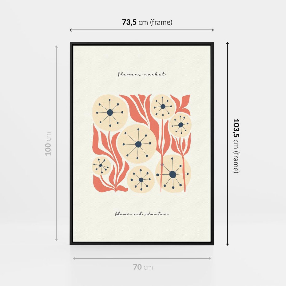 Obraz w ramie 70x100 - Dmuchawce w Abstrakcji - dmuchawce, abstrakcja - rama czarna