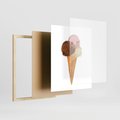 Plakat w ramie 40x50 - Slodki Raj Lodziarni - lody, deser - rama drewno
