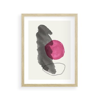 Plakat w ramie 30x40 - Bezczasowe Rytmy - abstrakcyjne nieregularne plamy, czarny - rama drewno