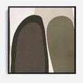 Obraz w ramie 50x50 - Fale w Zieleni - abstrakcyjne kształty, zgaszona zieleń - rama czarna
