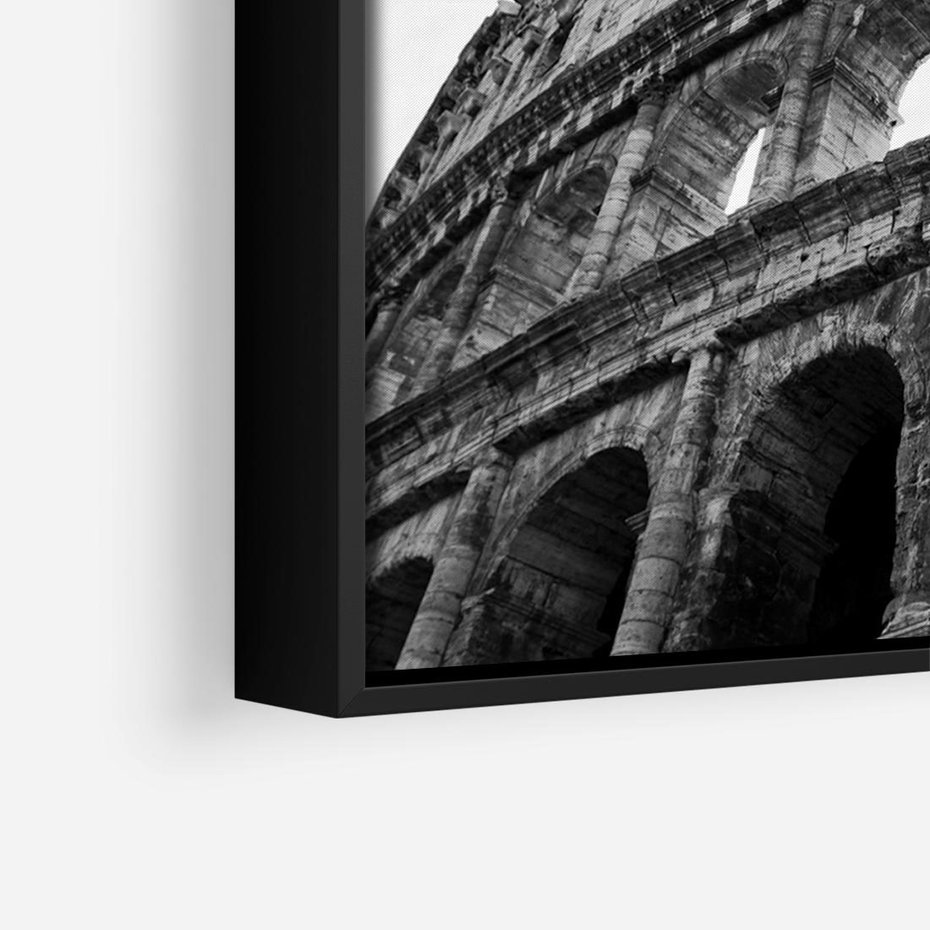Obraz w ramie 70x50 - Koloseum w Czarnej Bieli - antyczna architektura, koloseum - rama czarna