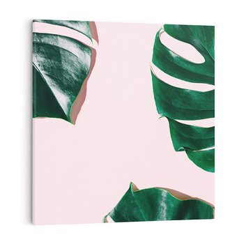 Obraz na płótnie 40x40 - Siła Natury - liście, monstera