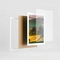 Plakat w ramie 30x40 - Pejzaż w perspektywie - pejzaż, perspektywa - rama biała