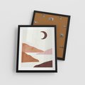 Plakat w ramie 40x50 - Księżycowa Refleksja - nowoczesna sztuka, góry - rama czarna