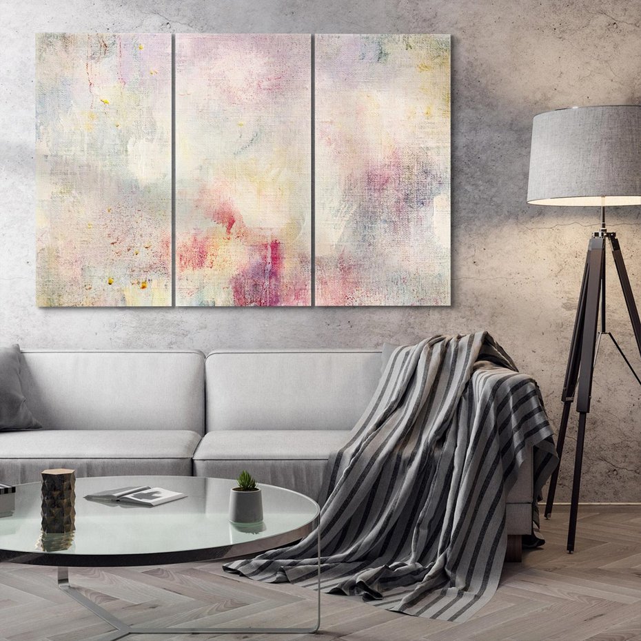 Obraz na płótnie 120x80 - Miękka Melodia Pasteli - olejne płótno, pastelowe kolory