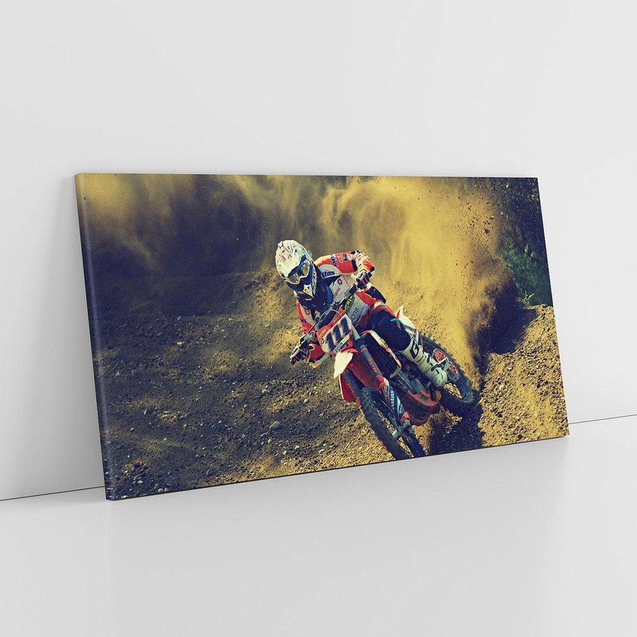 Obraz na płótnie 140x70 - Ekscytujące Skoki na Crossowym Motocyklu - cross, motocykl