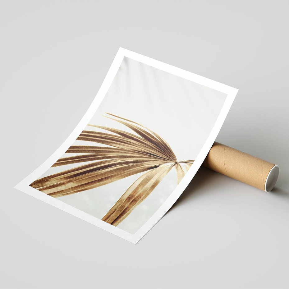 Plakat bez ramy 40x50 - Egzotyczny Blask - złote, liście