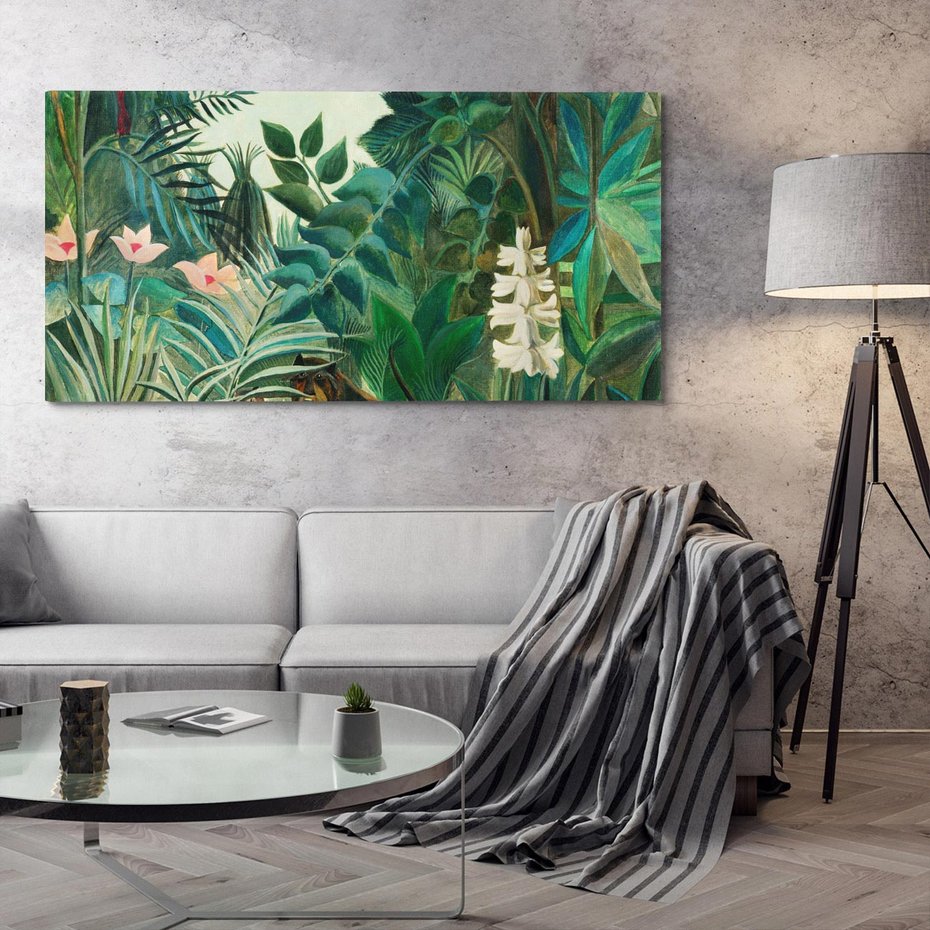 Obraz na płótnie 140x70 - "The Equatorial Jungle " (1909) Henri Rousseau - Reprodukcja - reprodukcja, obraz na płótnie