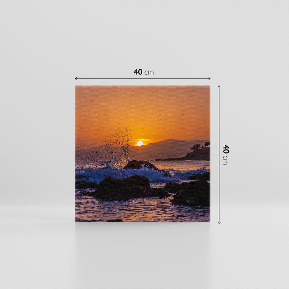 Obraz na płótnie 40x40 - Morze, fale i skały - morze, fale