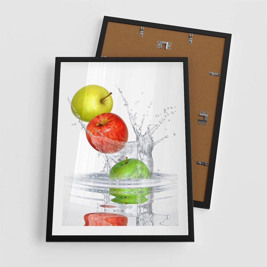 Plakat w ramie 50x70 - Jabłkowa Fantazja - owoce, jabłka - rama czarna