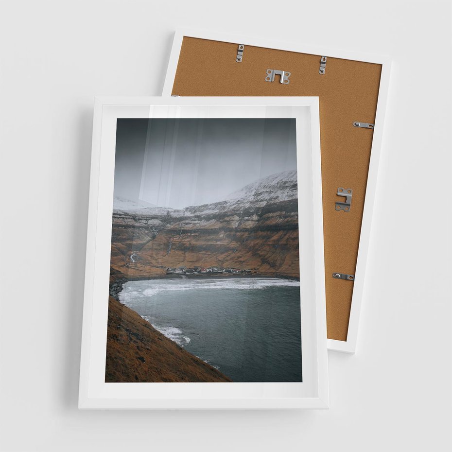 Plakat w ramie 50x70 - Spektakularna Przyroda - fiordy, Norwegia - rama biała