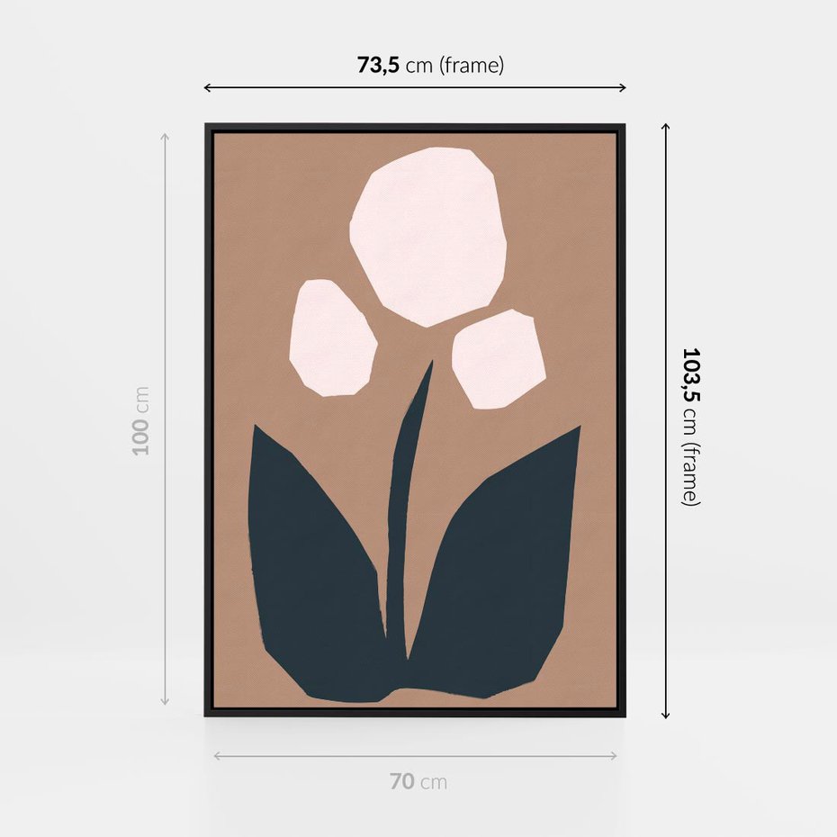 Obraz w ramie 70x100 - Refleksje Boho Przyrody - abstrakcyjny obraz, plakat - rama czarna