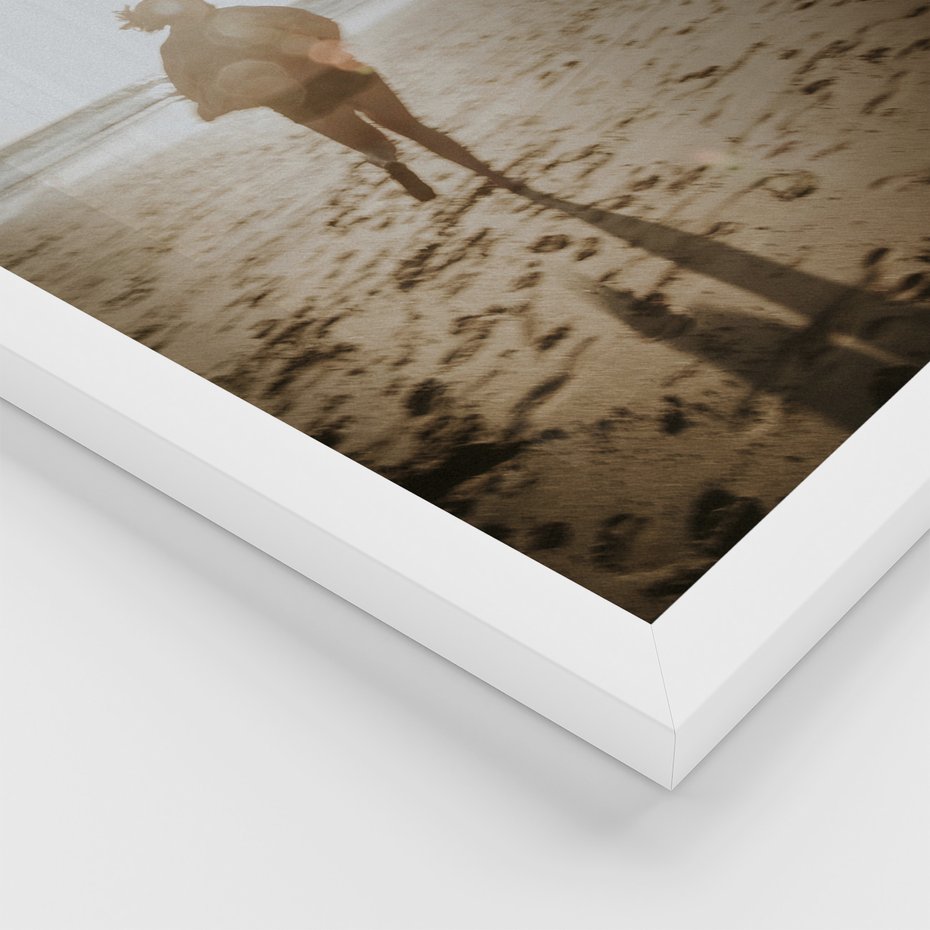 Zestaw obrazy w ramie 50x70 galeria - Plaża, palmy, zachód, słońca, morze - rama biała