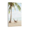 Obraz na płótnie 50x70 - Relaks na plaży - palma, hamak