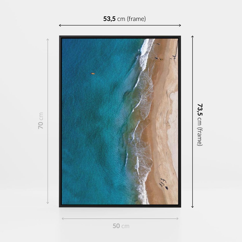 Obraz w ramie 50x70 - Spokój nad morzem - morze, plaża - rama czarna