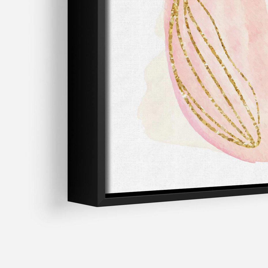 Obraz w ramie 50x50 - Impresje Przenikających Form - abstrakcyjne akwarelowe plamy, minimalizm - rama czarna