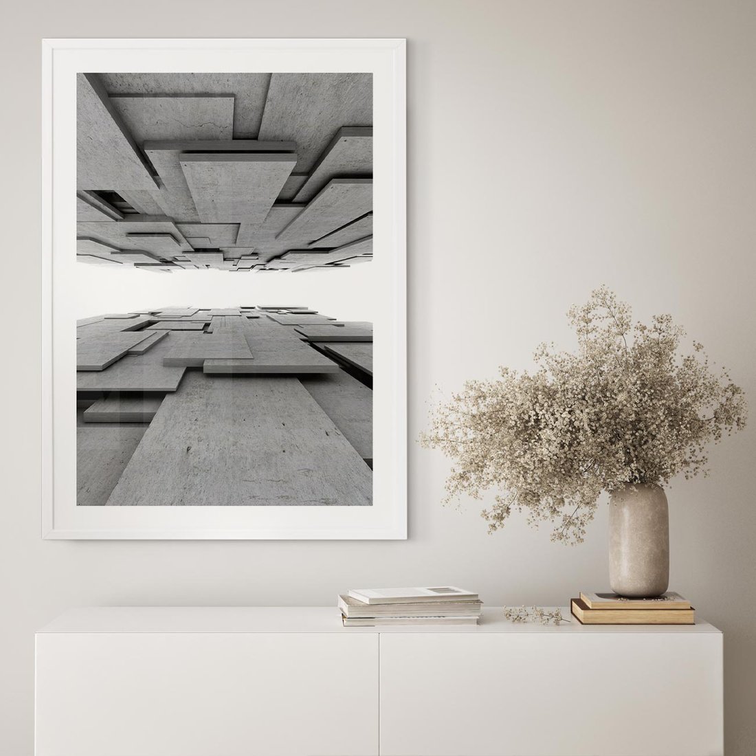 Plakat w ramie 30x40 - Architektura 3D - architektura, 3D - rama biała