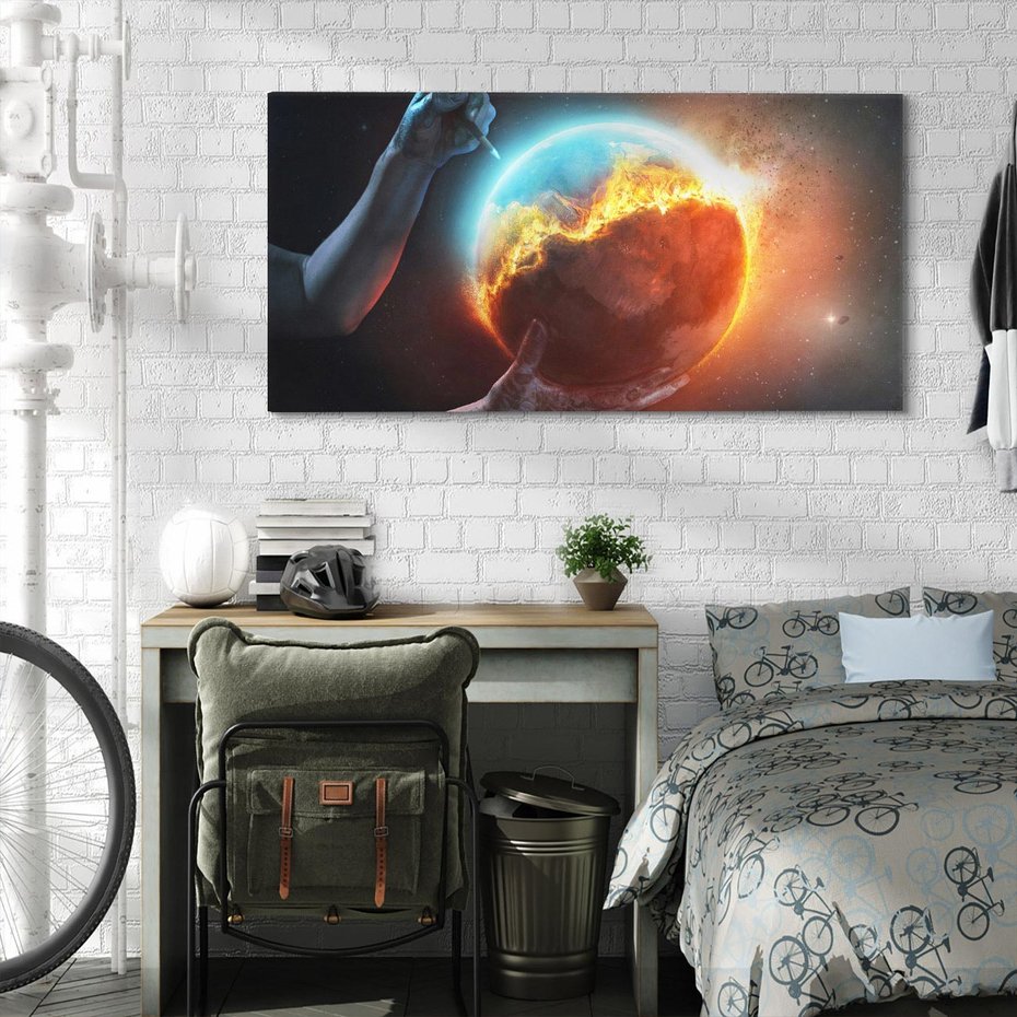 Obraz na płótnie 120x60 - Nieznane przestrzenie - planeta, kosmos