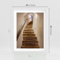 Plakat w ramie 40x50 - Schody Wymiarów - schody, tunel - rama biała