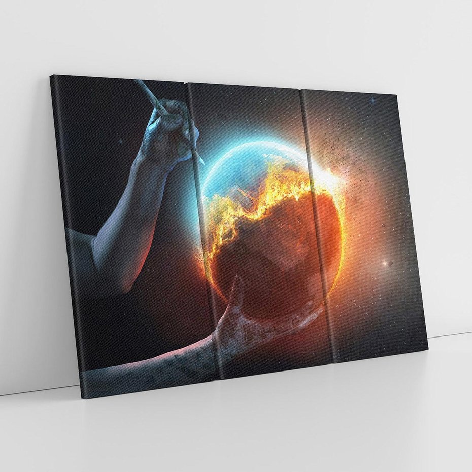 Obraz na płótnie 120x80 - Nieznane przestrzenie - planeta, kosmos