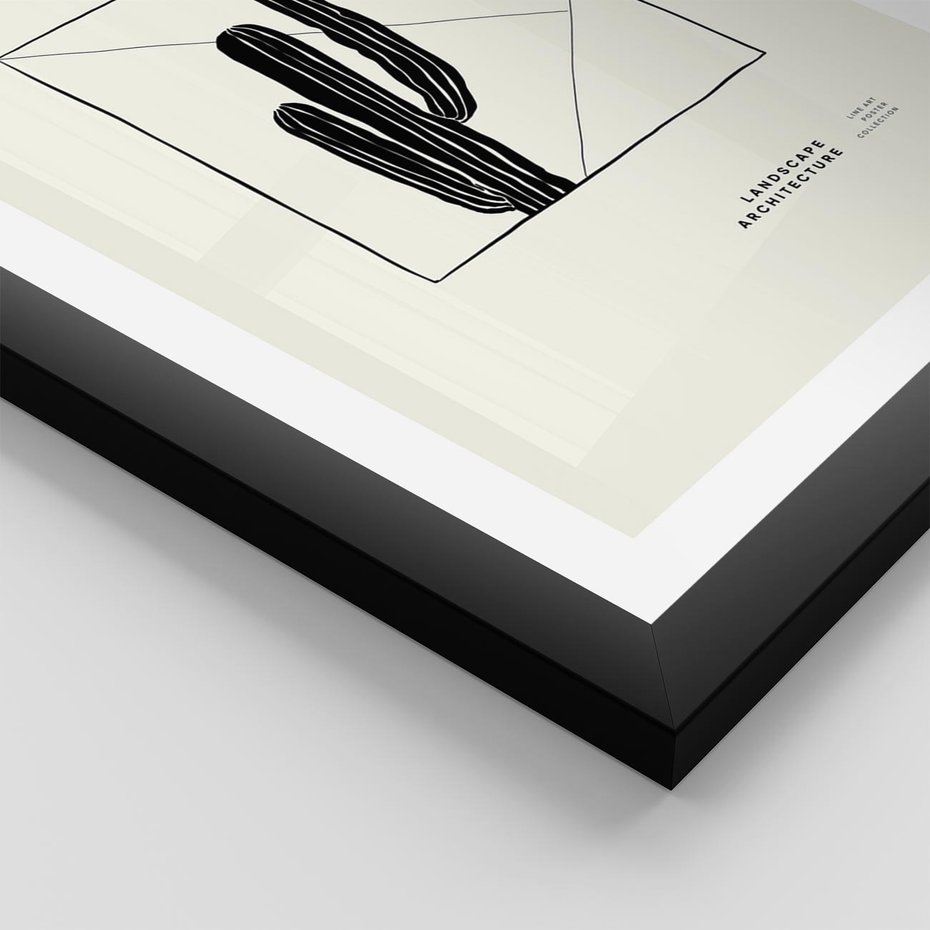 Plakat w ramie 30x40 - Zaklęta roślinna ekspresja - nowoczesna sztuka, minimalistyczny styl - rama czarna