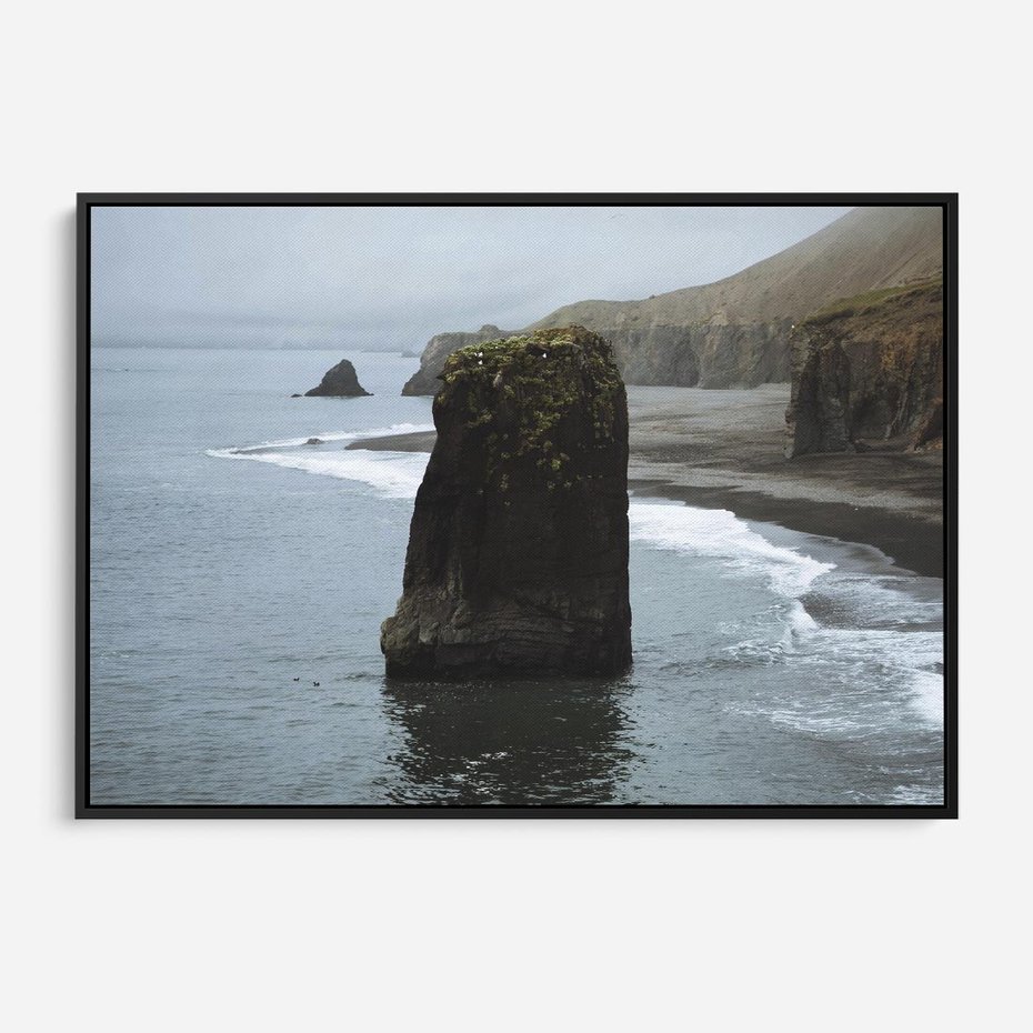 Obraz w ramie 100x70 - Mistyczna Aura - morze, mgła - rama czarna