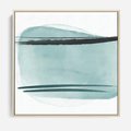 Obraz w ramie 50x50 - Turkusowy Świat - minimlizm, abstrakcja - rama drewno
