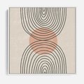 Obraz w ramie 50x50 - Nowy Rytuał - abstrakcyjna sztuka, boho kształty - rama biała