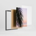 Zestaw obrazy w ramie 30x40 galeria - Tropikalne, palmy, zachód, słońca - rama czarna