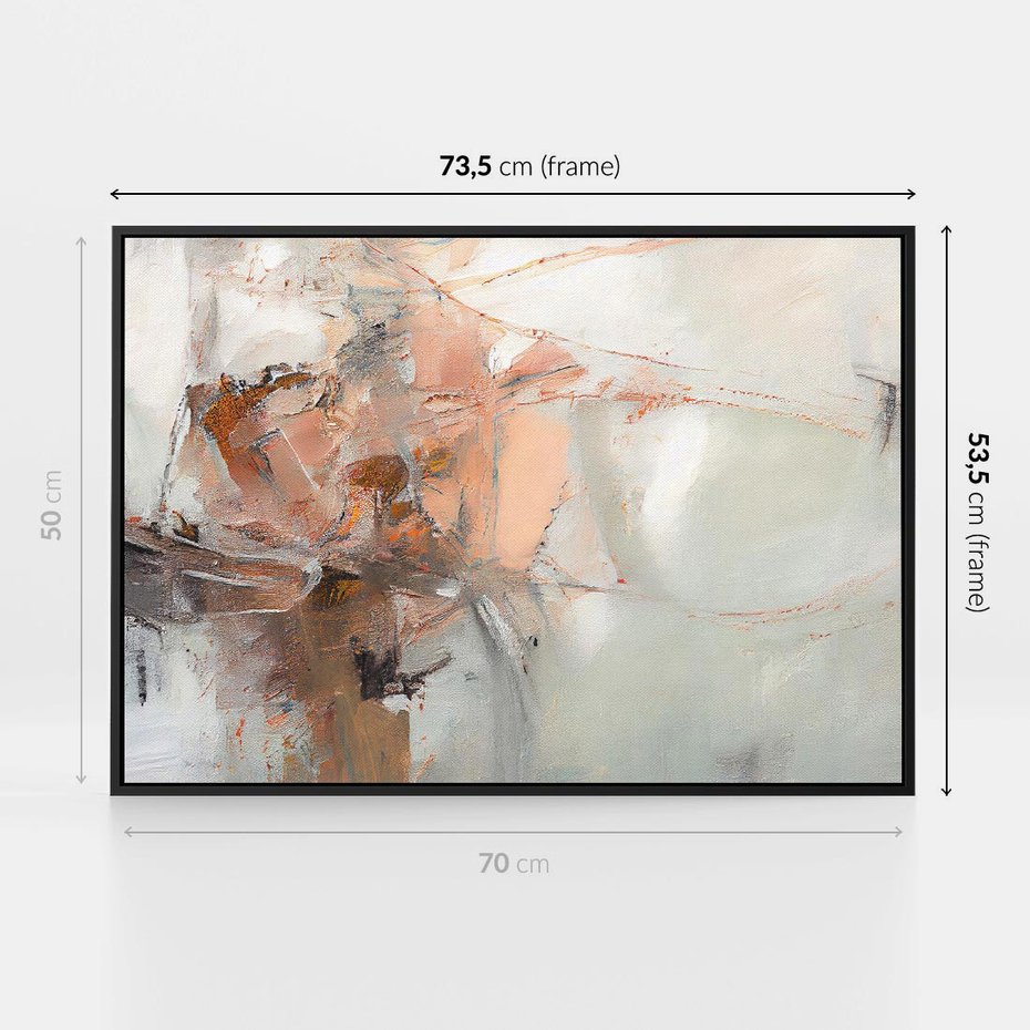 Obraz w ramie 70x50 - Taniec księżycowego pyłu - abstrakcja, tekstury farb - rama czarna