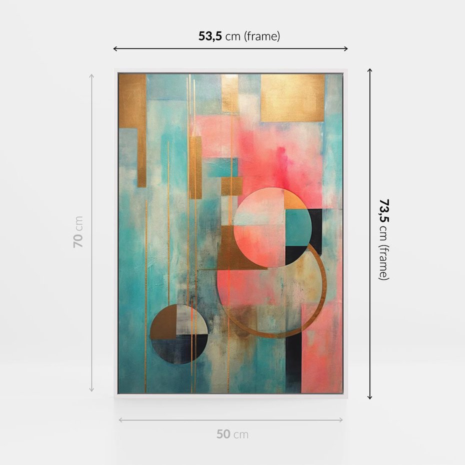 Obraz w ramie 50x70 - Abstrakcyjny Bałagan - abstrakcja, obraz olejny - rama biała