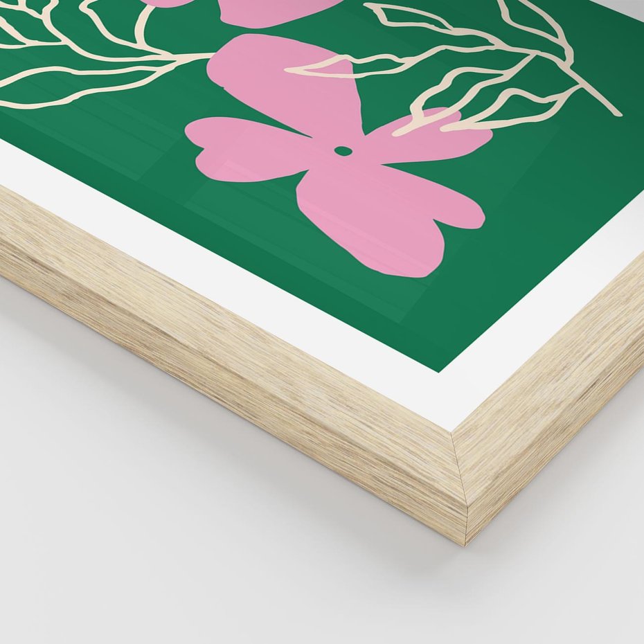 Plakat w ramie 40x50 - Wewnętrzne Fale - abstrakcyjny plakat, boho styl - rama drewno