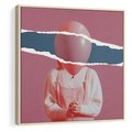 Obraz w ramie 80x80 - Kolaż Wyobraźni - kolaż zdjęć, styl retro - rama drewno