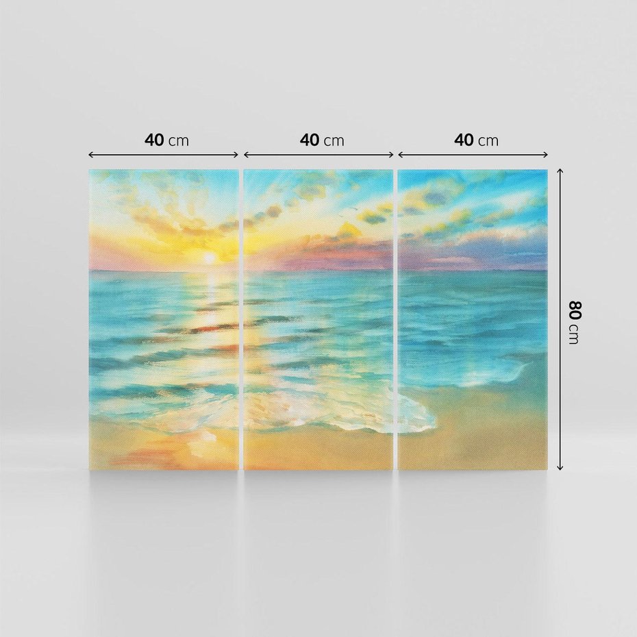 Obraz na płótnie 120x80 - Objawienie Fioletowego Świtu - fioletowy wschód słońca, słońce wschodzi nad morzem